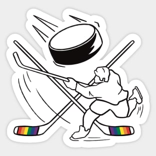 Pride Hockey Player Design Sticker